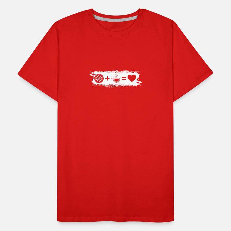 Grunge Rectangle - Heart - Coffee - Dartboard - Men's Premium Organic T-Shirt