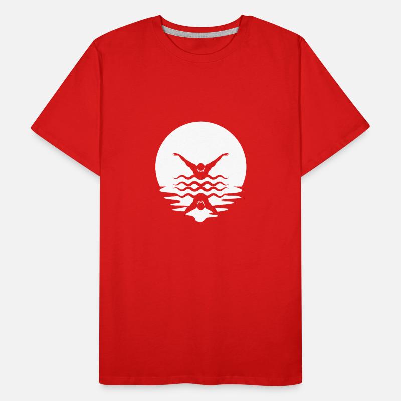 Circle and Reflection - Swimming - Men's Premium Organic T-Shirt