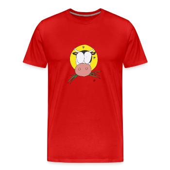 La vache vous regarde - T-shirt bio Premium Homme - rouge - Devant - Damien (186cm)