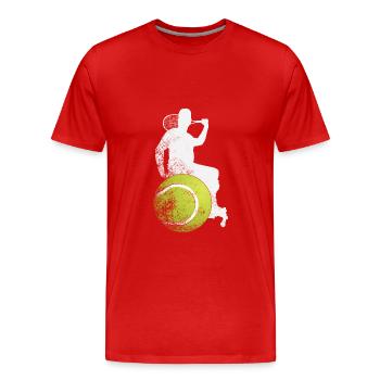 Rollstuhltennis - Männer Premium Bio T-Shirt - Rot - Vorne - Damien (186cm)