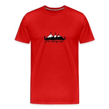 der berg ruft,wandern berge,berg,wandern - Männer Premium Bio T-Shirt - Rot - Vorne - Damien (186cm)
