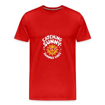 Sunny Summer Moments Vibes Summer Sun - Men's Premium Organic T-Shirt - red - Front - Damien (186cm)
