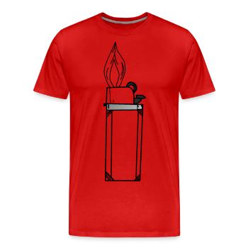 Feuerzeug Geschenkidee Licht Rauchen - Männer Premium Bio T-Shirt - Rot - Vorne - Damien (186cm)