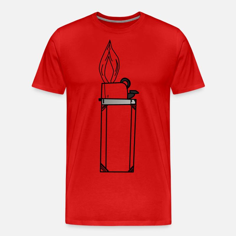 Feuerzeug Geschenkidee Licht Rauchen - Männer Premium Bio T-Shirt - Rot