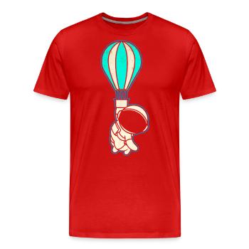Astronaut Hot Air Balloon - Men's Premium Organic T-Shirt - red - Front - Damien (186cm)