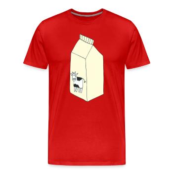 sac de lait - T-shirt bio Premium Homme - rouge - Devant - Damien (186cm)