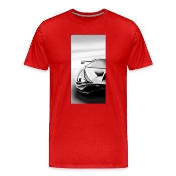 Futuristisches Automobil-Design - Männer Premium Bio T-Shirt - Rot - Vorne - Damien (186cm)