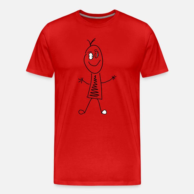 Strich Figur - Männer Premium Bio T-Shirt - Rot