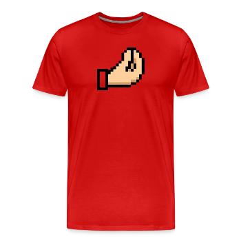 Pixel Hand Cursor Design Italia - Männer Premium Bio T-Shirt - Rot - Vorne - Damien (186cm)