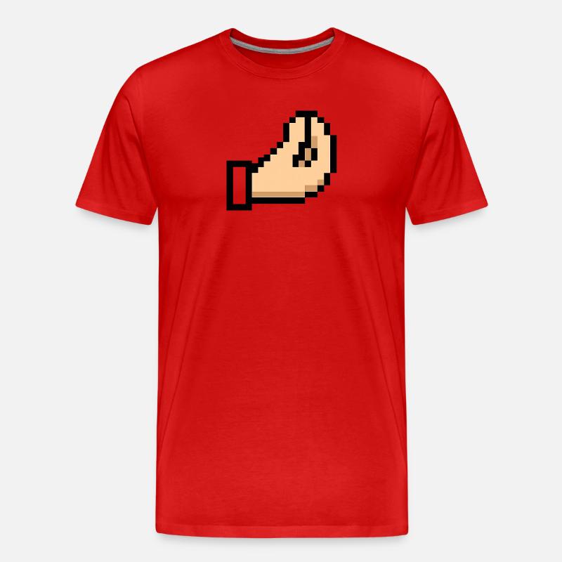 Pixel Hand Cursor Design Italia - Männer Premium Bio T-Shirt - Rot