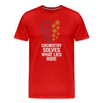 Chimiste médico-légal, Laboratoire criminel, Toxicologie - T-shirt bio Premium Homme - rouge - Devant - Damien (186cm)