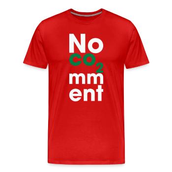 No CO2 Comment – Saubere Energie Statement - Männer Premium Bio T-Shirt - Rot - Vorne - Damien (186cm)