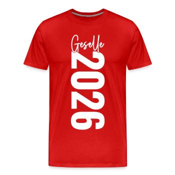 Compagnon 2026 - T-shirt bio Premium Homme - rouge - Devant - Damien (186cm)
