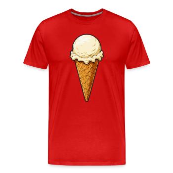 Vanille Eis Kugel - Männer Premium Bio T-Shirt - Rot - Vorne - Damien (186cm)