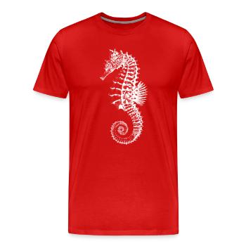 Silhouette d’hippocampe à fort contraste - T-shirt bio Premium Homme - rouge - Devant - Damien (186cm)