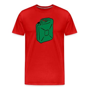 Benzin Kanister - Männer Premium Bio T-Shirt - Rot - Vorne - Damien (186cm)