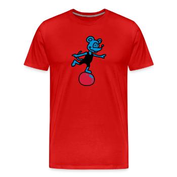 sportliche Maus 3 - Männer Premium Bio T-Shirt - Rot - Vorne - Damien (186cm)