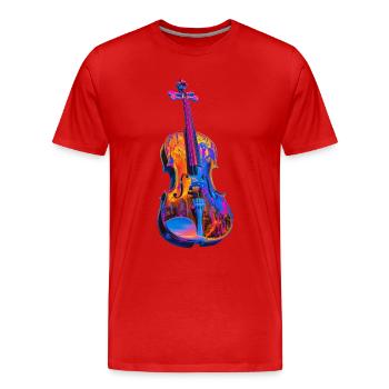 Violine - Männer Premium Bio T-Shirt - Rot - Vorne - Damien (186cm)