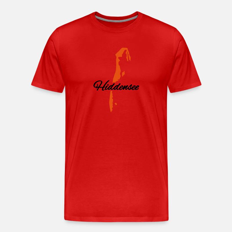 Hiddensee - Männer Premium Bio T-Shirt - Rot