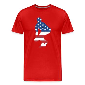 Sport Us Flag Softball - T-shirt bio Premium Homme - rouge - Devant - Damien (186cm)