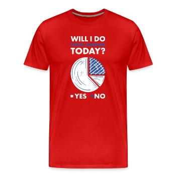 Jumper Will I Do Show Jumping Today - Men's Premium Organic T-Shirt - red - Front - Damien (186cm)