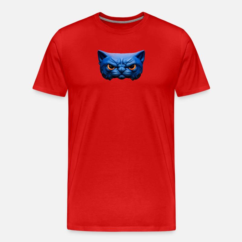 Wütende Katze - Männer Premium Bio T-Shirt - Rot