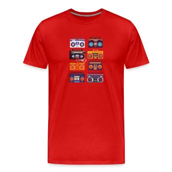 Boombox rétro vintage radio vintage - T-shirt bio Premium Homme - rouge - Devant - Damien (186cm)