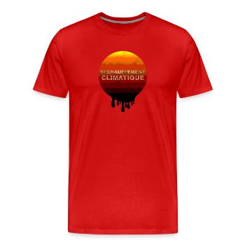 Réchauffement climatique - T-shirt bio Premium Homme - rouge - Devant - Damien (186cm)