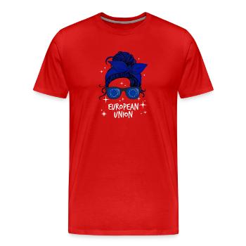 Europäische Union - Männer Premium Bio T-Shirt - Rot - Vorne - Damien (186cm)