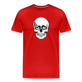 Crazy Skull - Männer Premium Bio T-Shirt - Rot - Vorne - Damien (186cm)