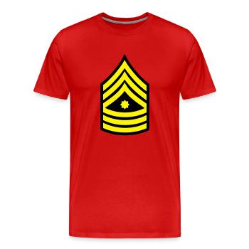 sergeant_1_f2 - Men's Premium Organic T-Shirt - red - Front - Damien (186cm)