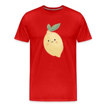 Sweet and sour lemon - Men's Premium Organic T-Shirt - red - Front - Damien (186cm)