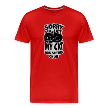 désolé chat était assis - T-shirt bio Premium Homme - rouge - Devant - Damien (186cm)