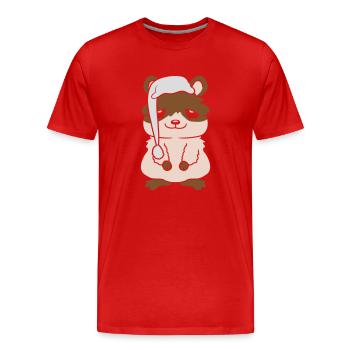 Gute Nacht Schlafmütze Hamster - Männer Premium Bio T-Shirt - Rot - Vorne - Damien (186cm)