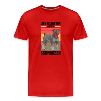 Schnauzer Dog - Men's Premium Organic T-Shirt - red - Front - Damien (186cm)