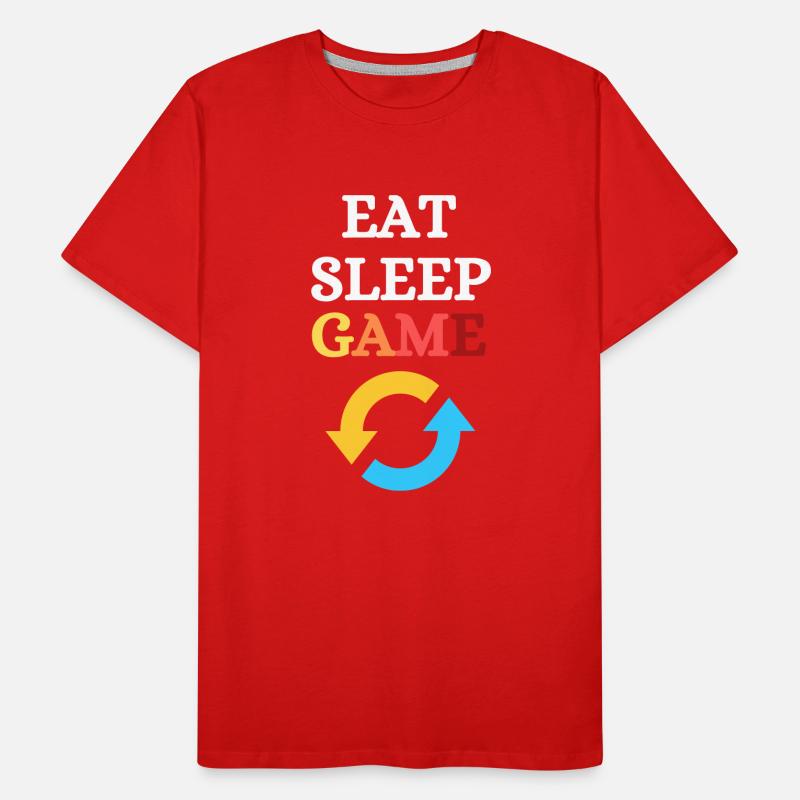 EAT SLEEP GAME REPEAT Männer Premium Bio T-Shirt
