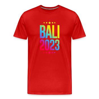 Bali 2023 - Männer Premium Bio T-Shirt - Rot - Vorne - Damien (186cm)