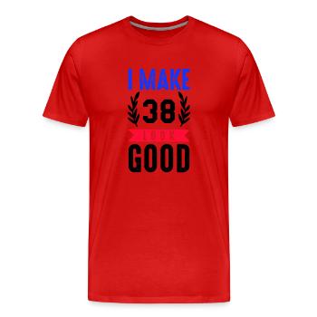 look good 38 - Männer Premium Bio T-Shirt - Rot - Vorne - Damien (186cm)