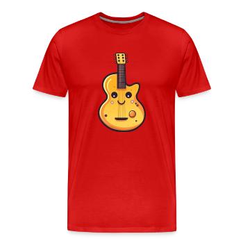 Guitare dans le style comique - T-shirt bio Premium Homme - rouge - Devant - Damien (186cm)