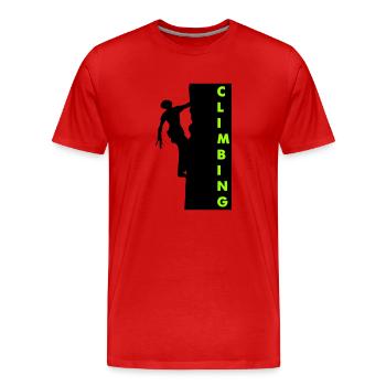 Escalade - T-shirt bio Premium Homme - rouge - Devant - Damien (186cm)