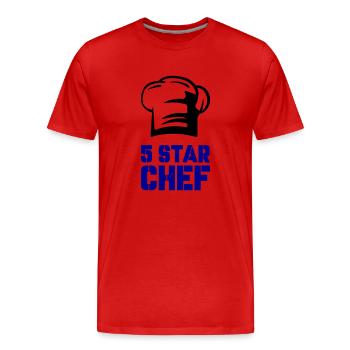 Chef 5 étoiles - T-shirt bio Premium Homme - rouge - Devant - Damien (186cm)