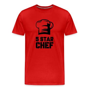 Chef 5 étoiles - T-shirt bio Premium Homme - rouge - Devant - Damien (186cm)