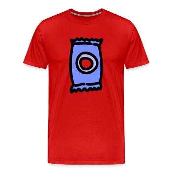 Bonbons sucrés : Indulgence sucrée dans un emballage - T-shirt bio Premium Homme - rouge - Devant - Damien (186cm)