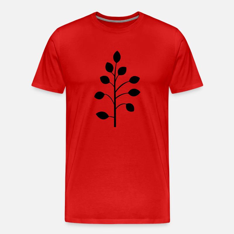 Blume mit Stiel - Männer Premium Bio T-Shirt - Rot