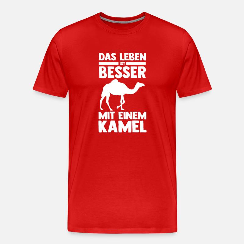 Kamel - Männer Premium Bio T-Shirt - Rot