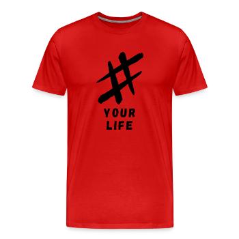 YOUR LIFE - Männer Premium Bio T-Shirt - Rot - Vorne - Damien (186cm)