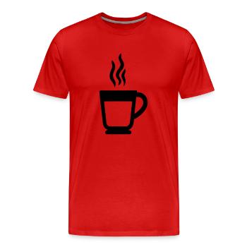 cup of coffee - Men's Premium Organic T-Shirt - red - Front - Damien (186cm)