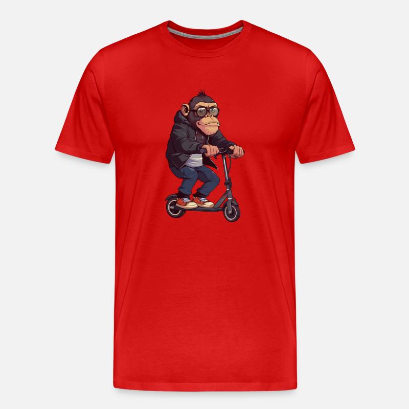 Affenroller - Männer Premium Bio T-Shirt - Rot