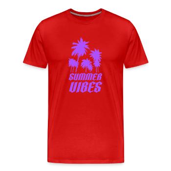 Ambiance estivale - T-shirt bio Premium Homme - rouge - Devant - Damien (186cm)