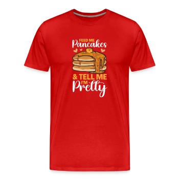 Pancake Breakfast Pancakes - Men's Premium Organic T-Shirt - red - Front - Damien (186cm)